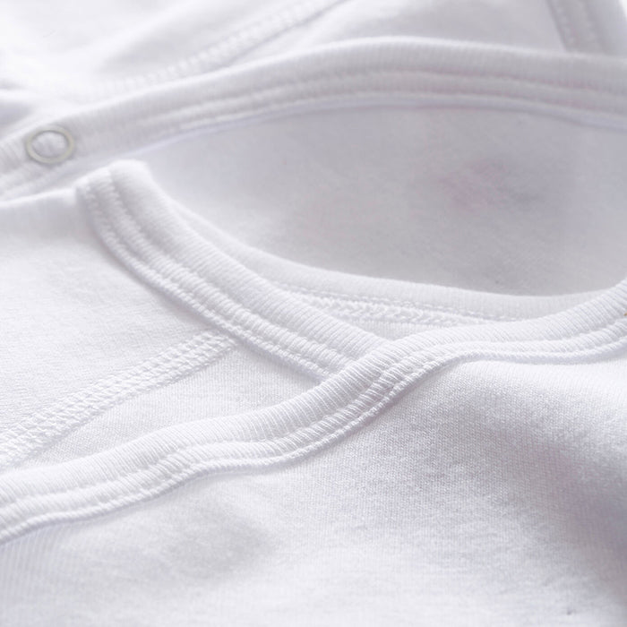 Close up of the wrap neckline.