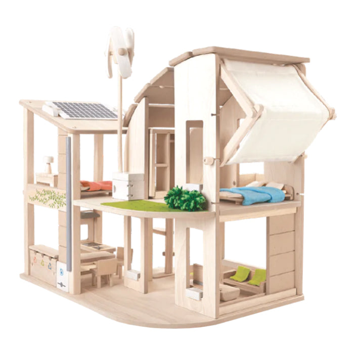 Plan Toys Dollhouse Green With Furniture