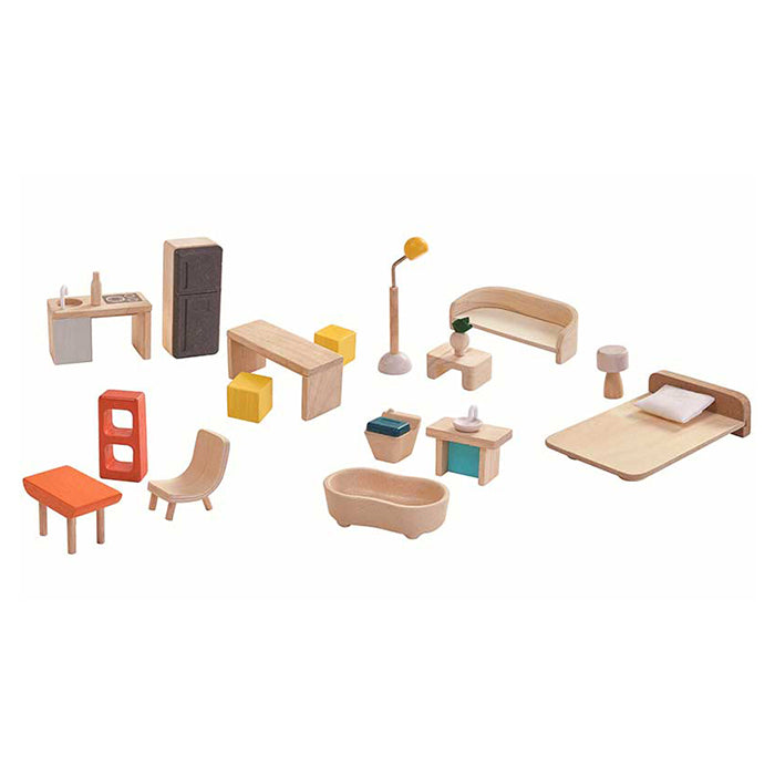 Plan Toys Dollhouse Slide N Go With Furniture