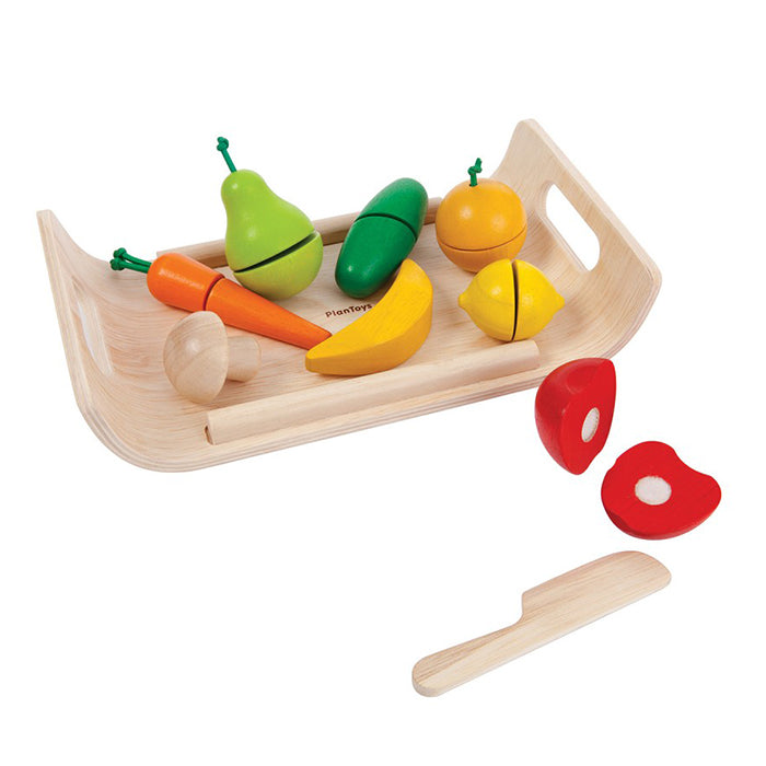 Plan Toys Cutting Fruits And Vegtables With Tray