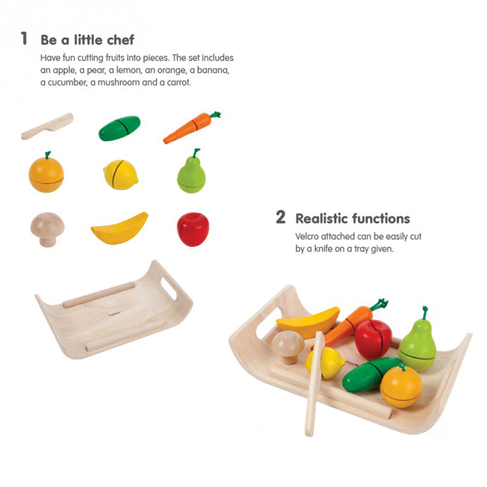 Plan Toys Cutting Fruits And Vegtables With Tray