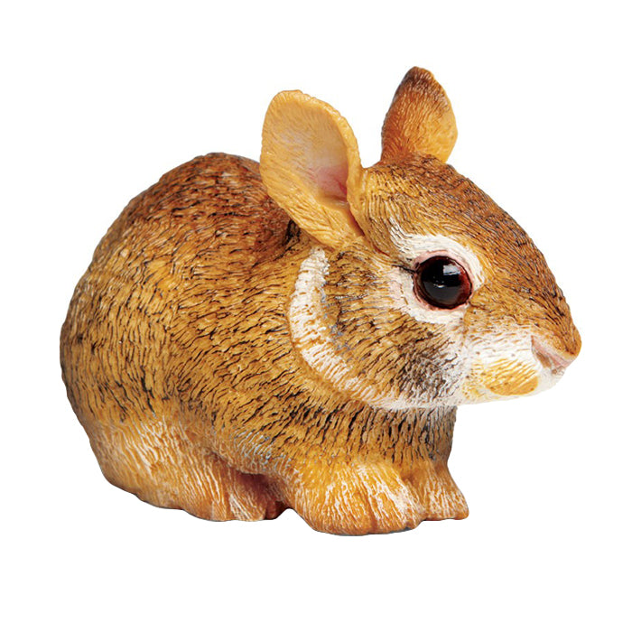 Plastic brown bunny toy figurine.