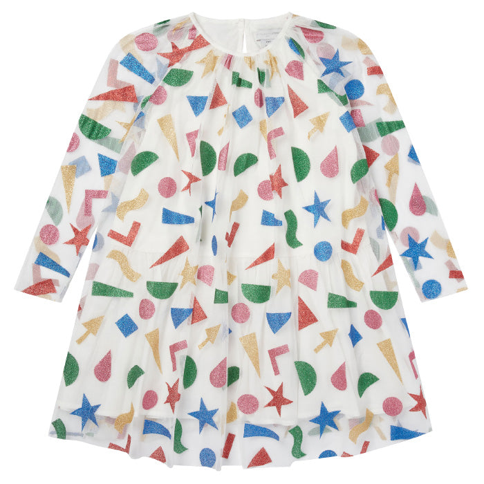 Stella McCartney Child Glitter Stickers Tulle Dress Multicoloured