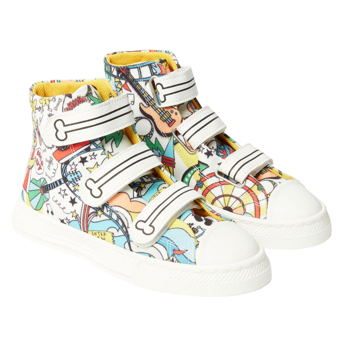 Stella McCartney Child High Top Shoes With Bone Straps Multicolour