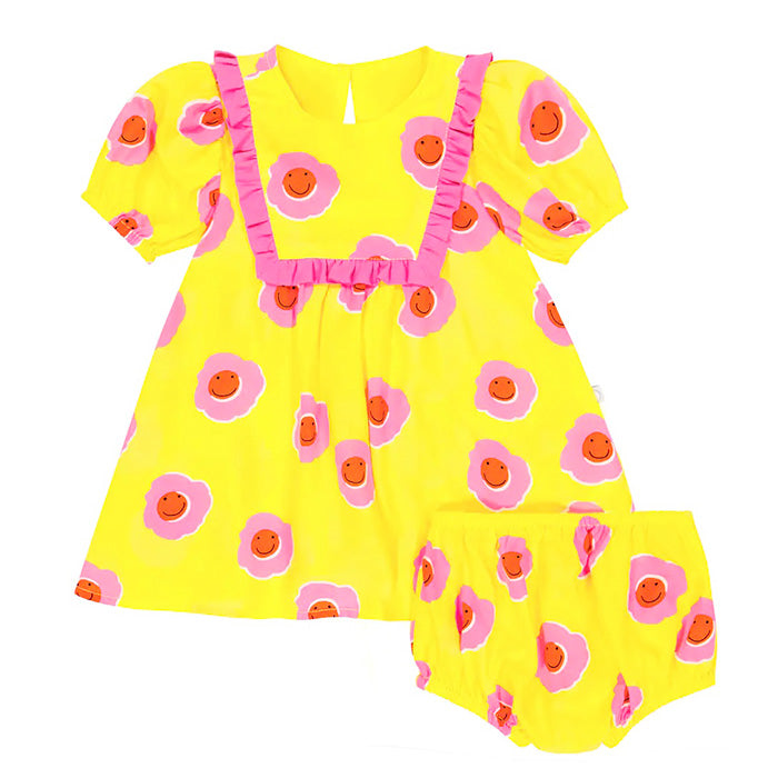 Stella McCartney Baby Dress Yellow With All Over Flower Print