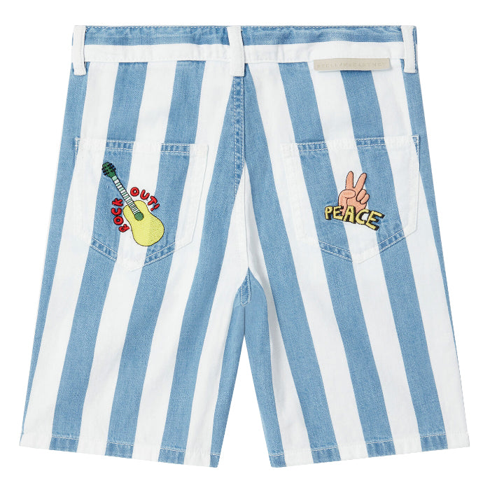 Stella McCartney Child Funfair Shorts Blue And White Stripes