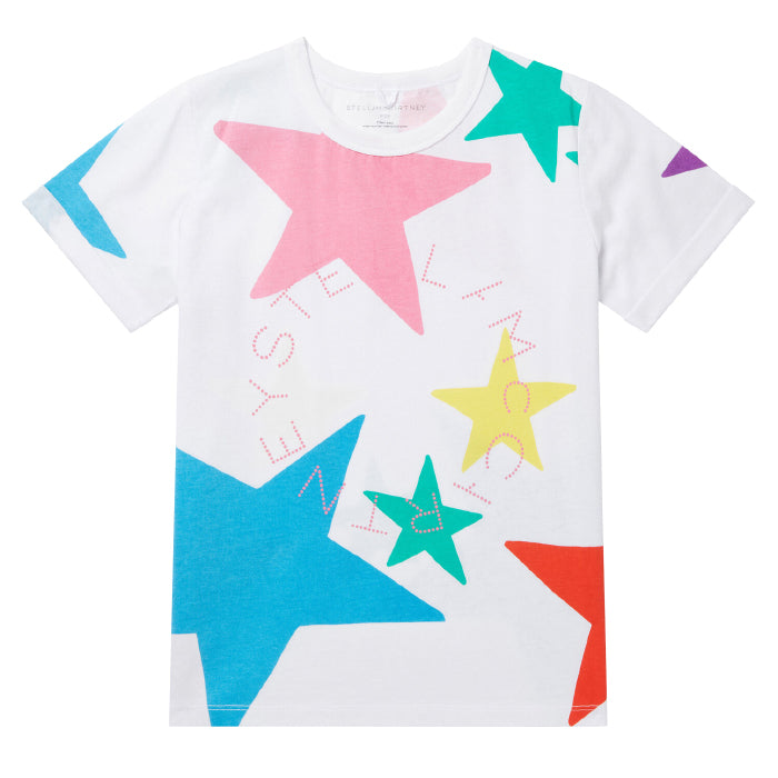 Stella McCartney Child T-shirt White With Pop Stars Print