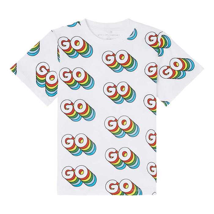 Stella McCartney Child Short Sleeve T-Shirt White With Go Print