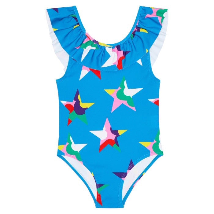 Stella McCartney Child Swimsuit Blue With Pop Stars Print