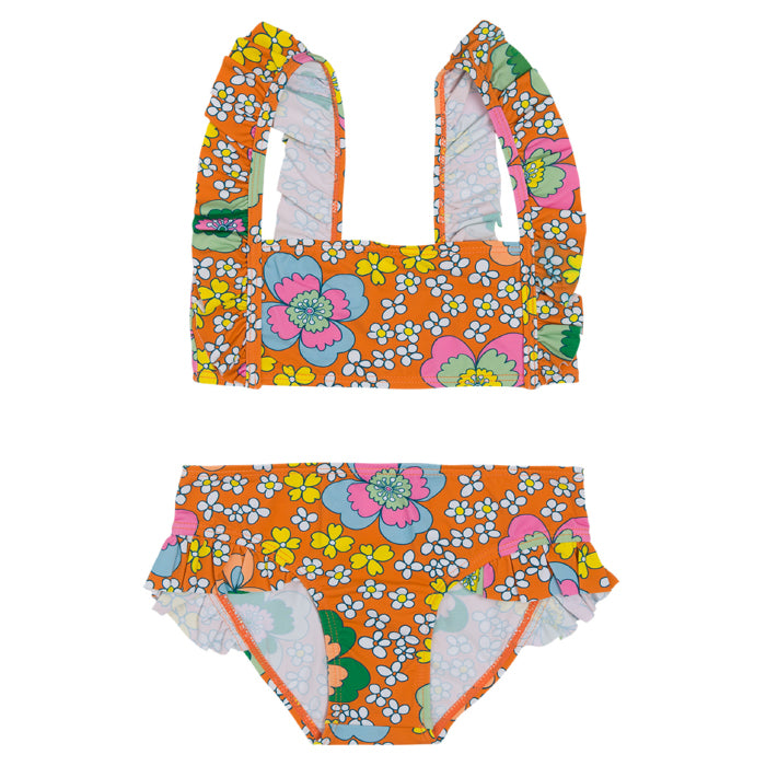 Stella McCartney Child 2 Piece Swimsuit Orange Floral