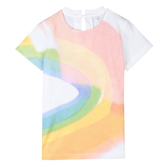 Stella McCartney Child T-shirt White With Painted Rainbow Print