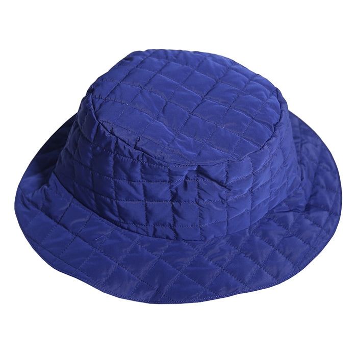 Tia Cibani Kids Child Winter Quilted Down Bucket Hat Licorice Blue