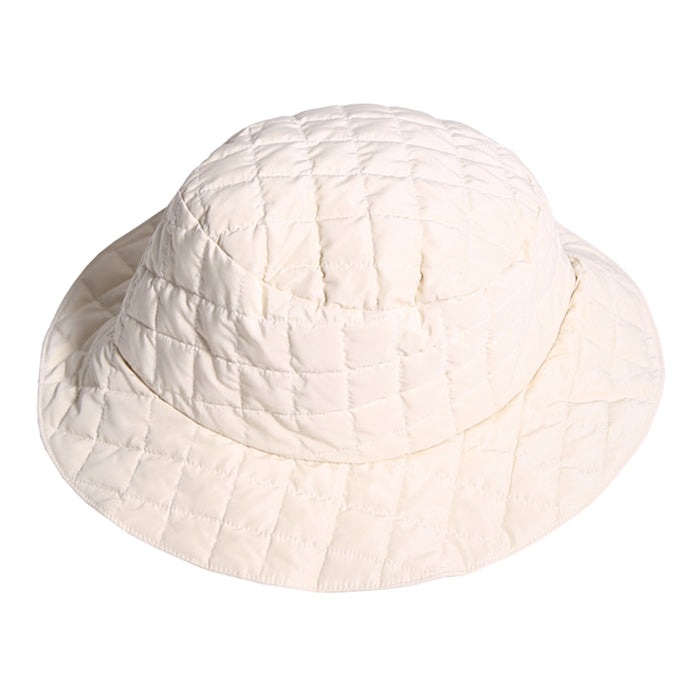Tia Cibani Kids Child Winter Quilted Down Bucket Hat Opal Cream