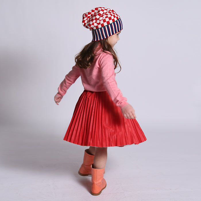 Tia Cibani Kids Child Crush Pleated Twirl Skirt Red