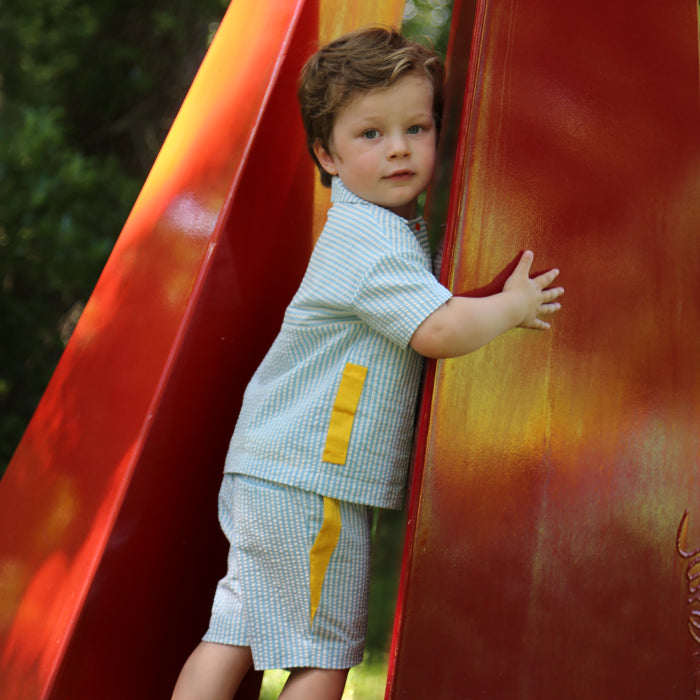 Tia Cibani Kids Child Frank Golf Shorts Waze Mix Blue