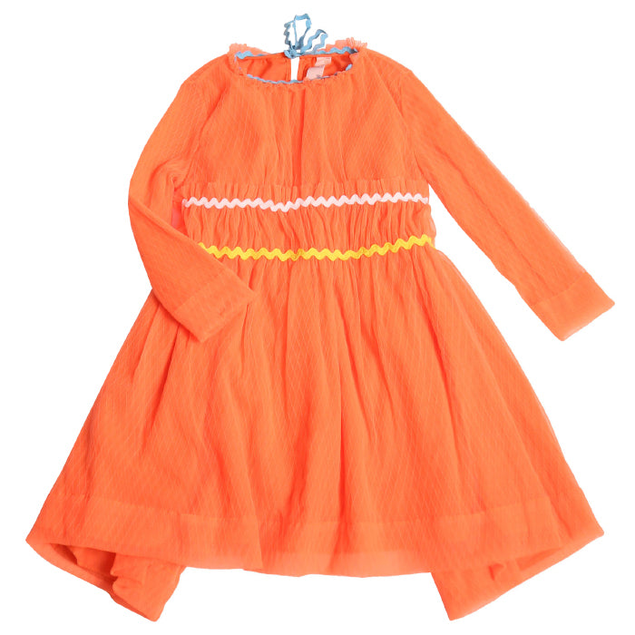 Tia Cibani Kids Child Gracia Tulle Dress Cone Orange