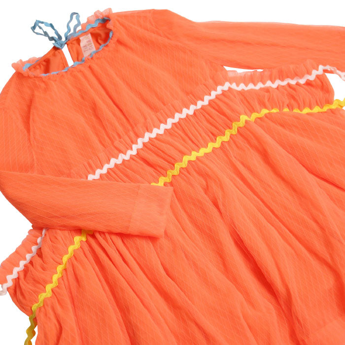 Tia Cibani Kids Child Gracia Tulle Dress Cone Orange