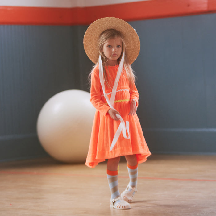 Tia Cibani Kids Child Gracia Tulle Dress Cone Orange