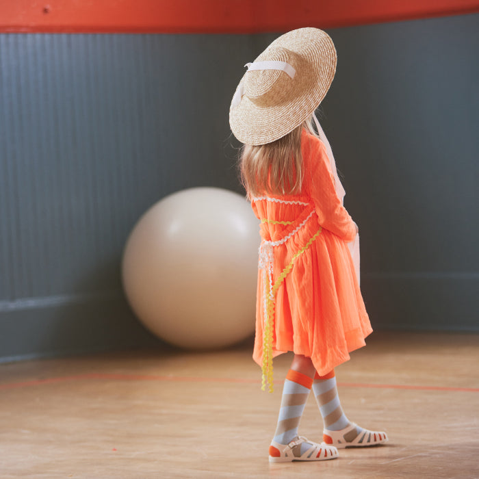 Tia Cibani Kids Child Gracia Tulle Dress Cone Orange