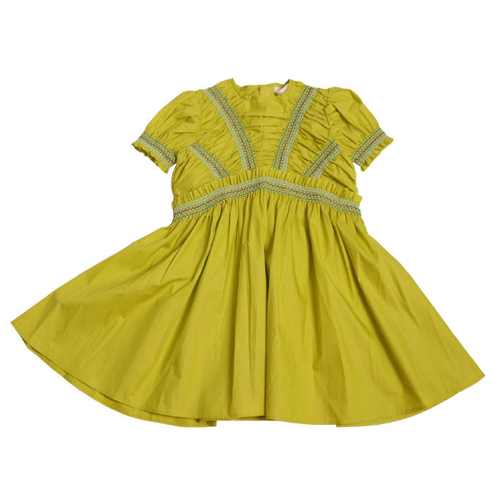 Tia Cibani Kids Child Pia Sunray Smocked Dress Aloe Green