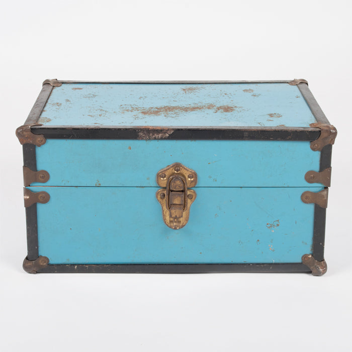 Vintage Doll Wardrobe Suitcase Blue