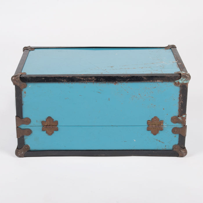 Vintage Doll Wardrobe Suitcase Blue