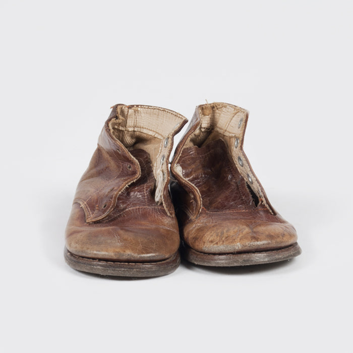 Vintage Baby Leather Boots Brown