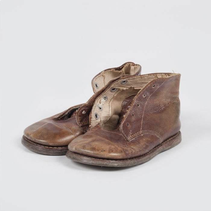 Vintage Baby Leather Boots Brown
